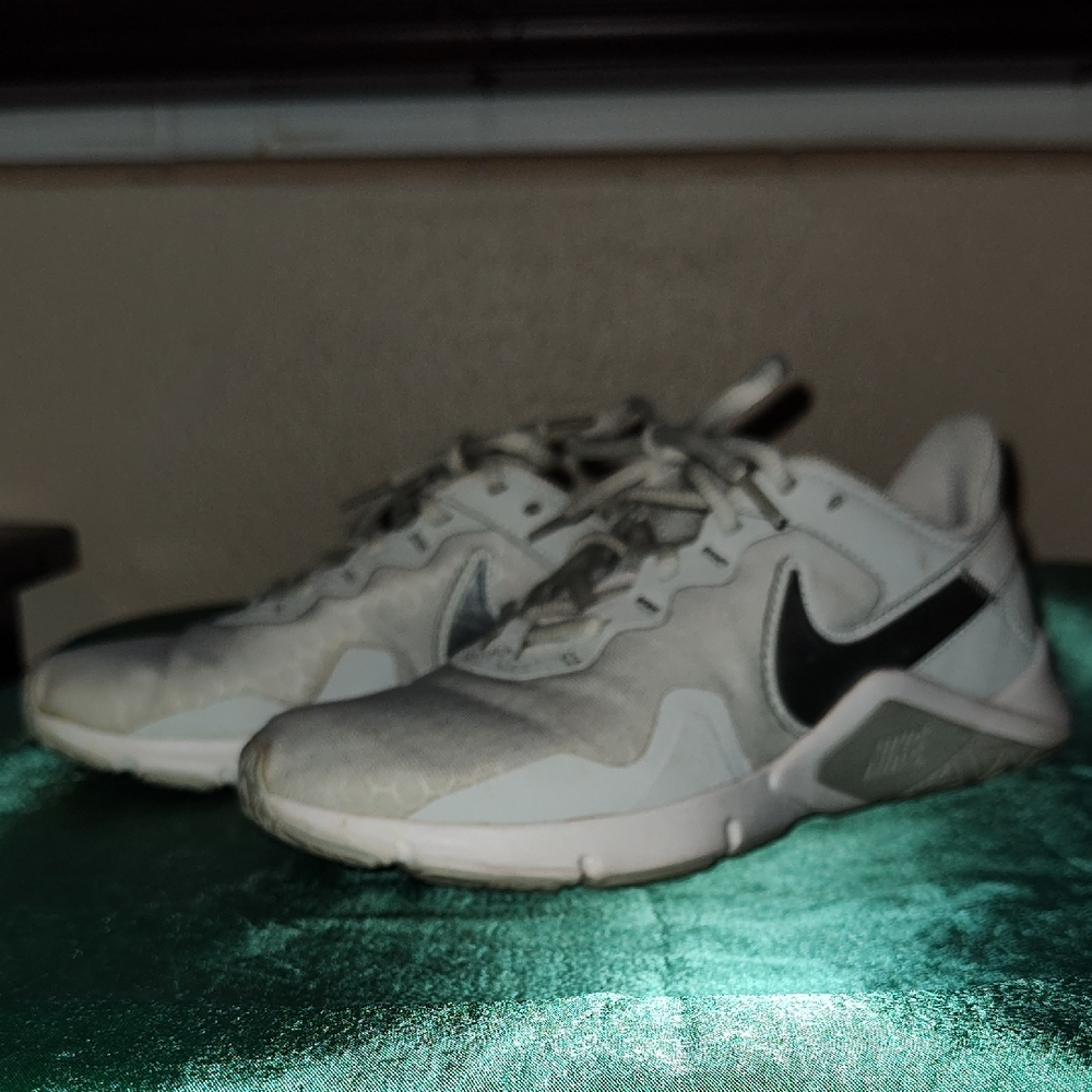 Nike Silver and White Athletic Shoes
